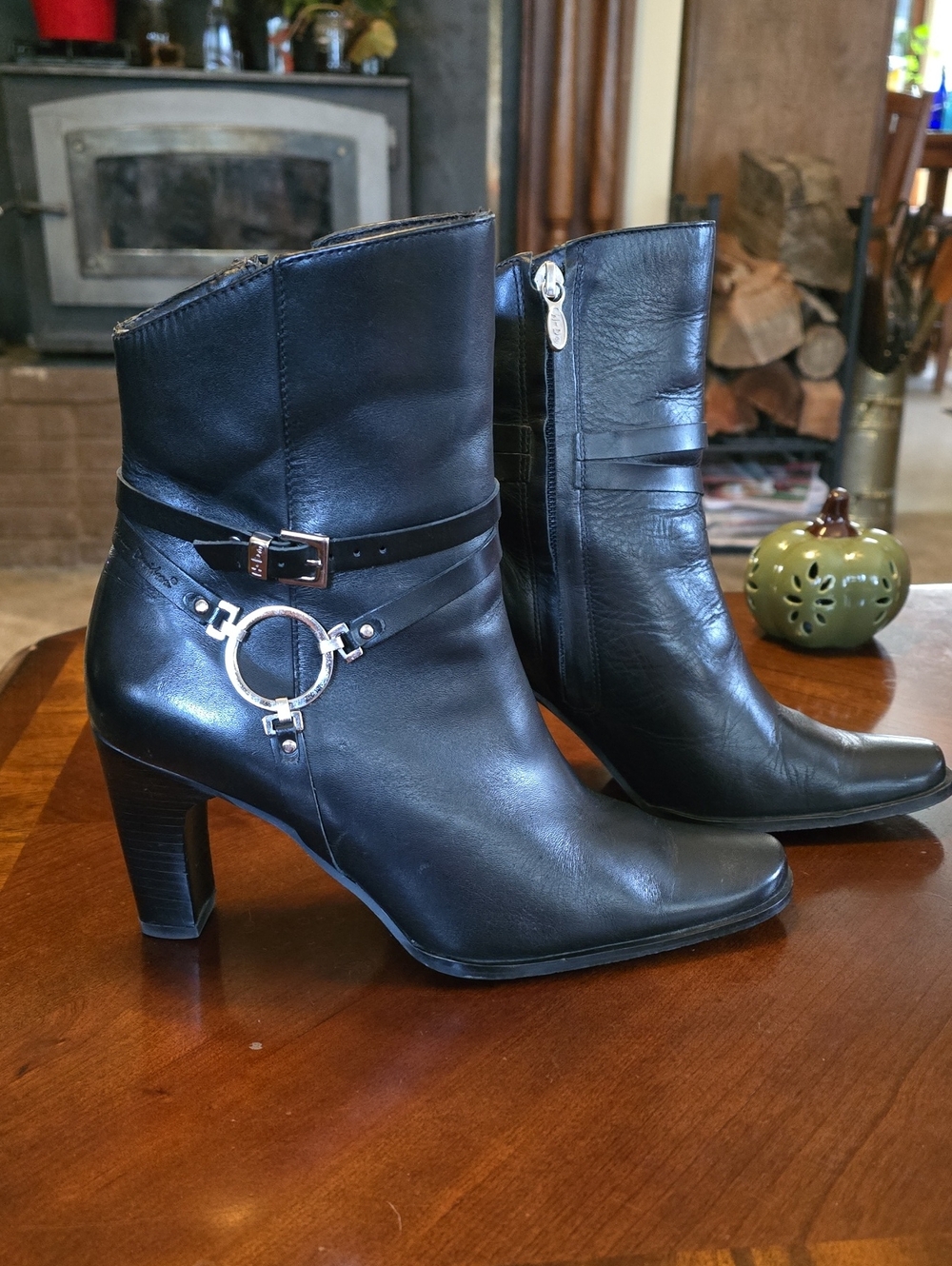 Harley-Davidson Harness Ring Biker Heel Booties (Style 84333)